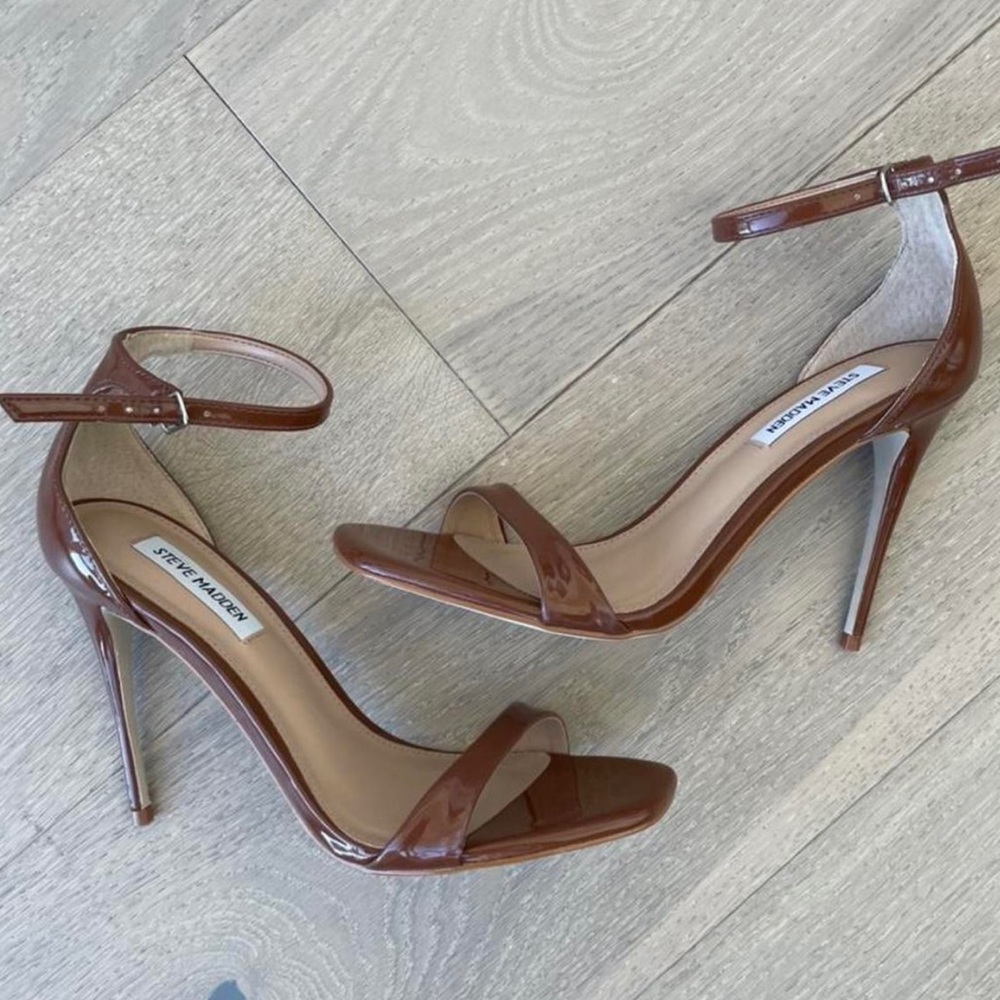Steve Madden Kassandra Cognac Patent Heel